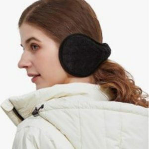 Unisex Warm Knit Earmuffs, Cashmere Winter Pure Color, Fur Earwarmer Adjustable
